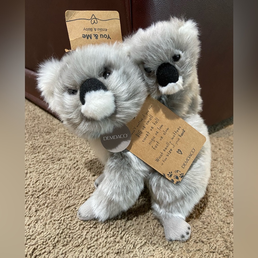 Demdaco You & Me Collection Koala Bear & Baby Stuffed Plush Animal Realistic